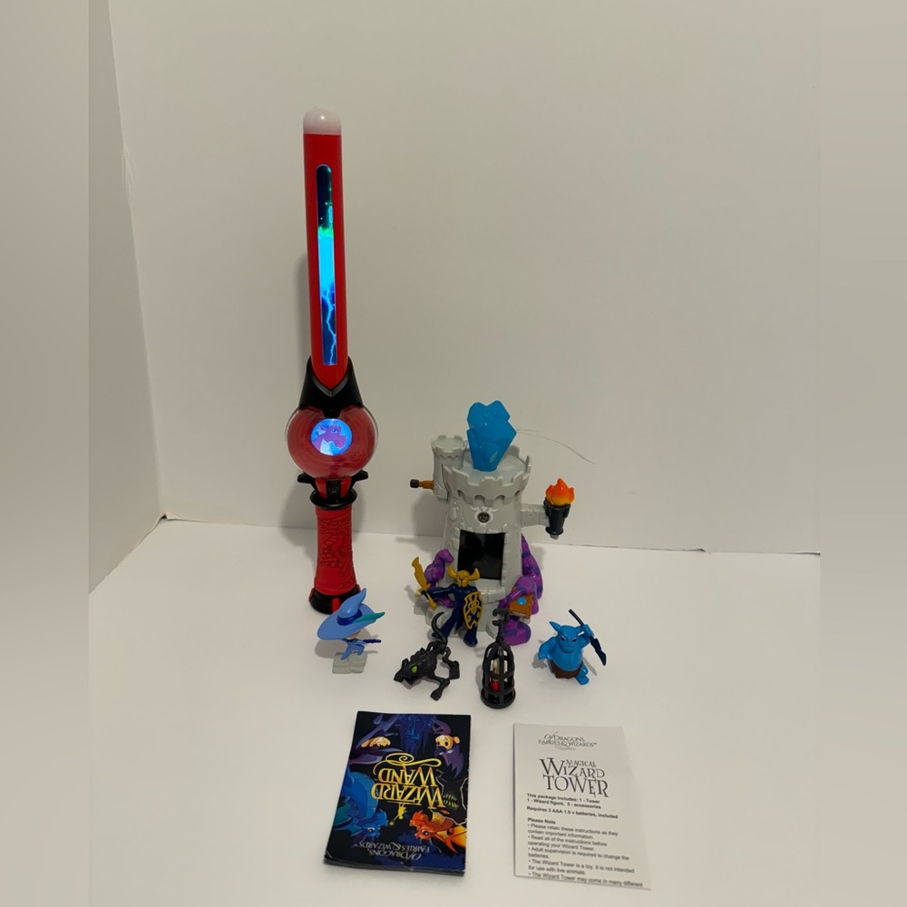 Of Dragons Fairies & Wizards Magic Wizard Tower & Wand and Figures